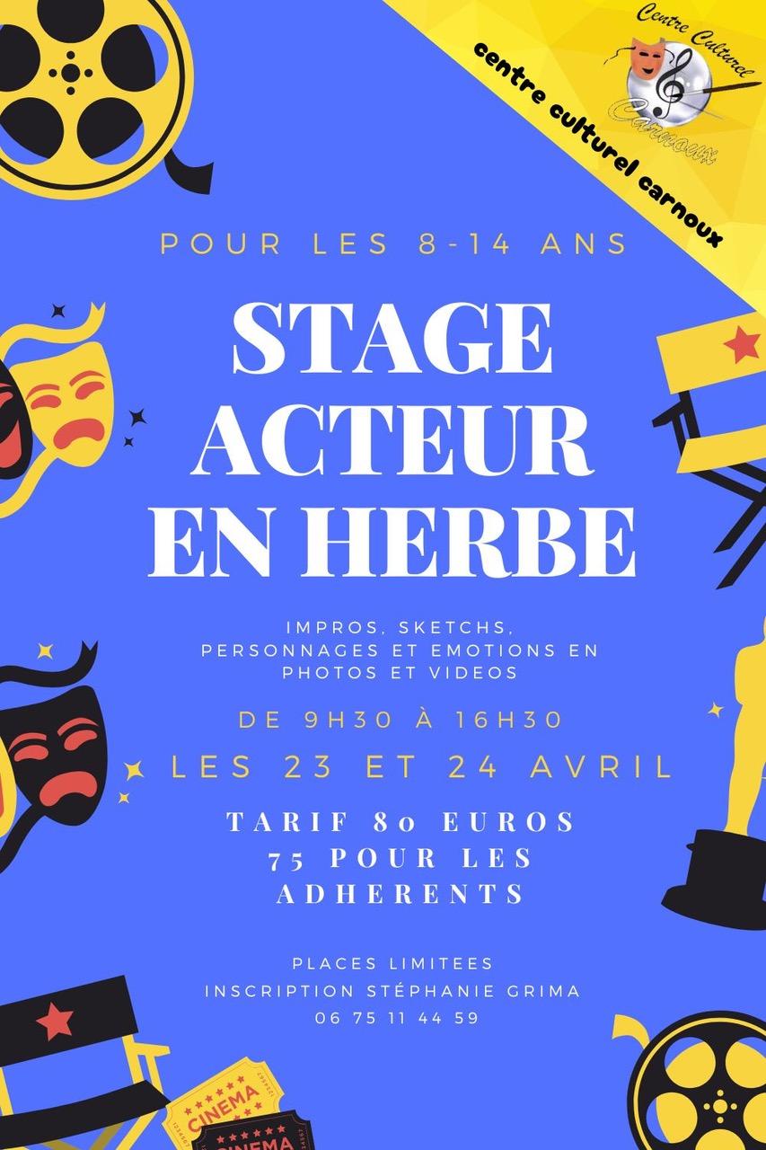 Stage acteur avril
